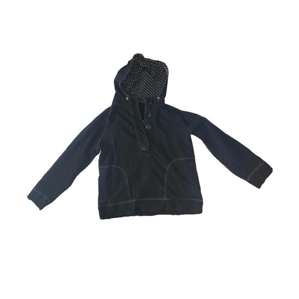 Vintage Black Indie Hoodie with White Stitching